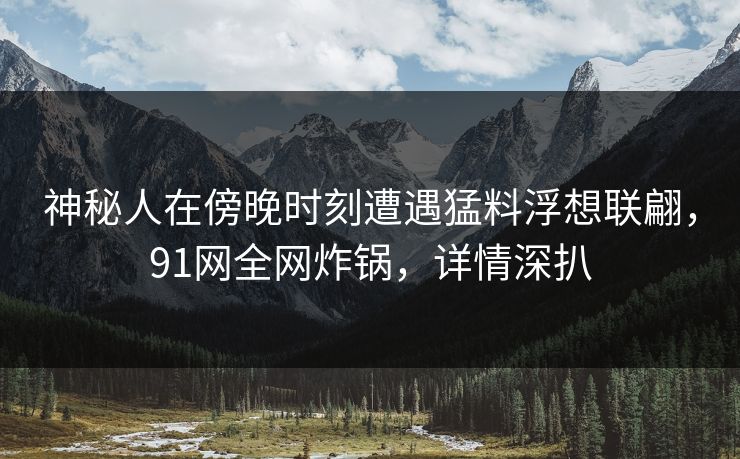神秘人在傍晚时刻遭遇猛料浮想联翩，91网全网炸锅，详情深扒